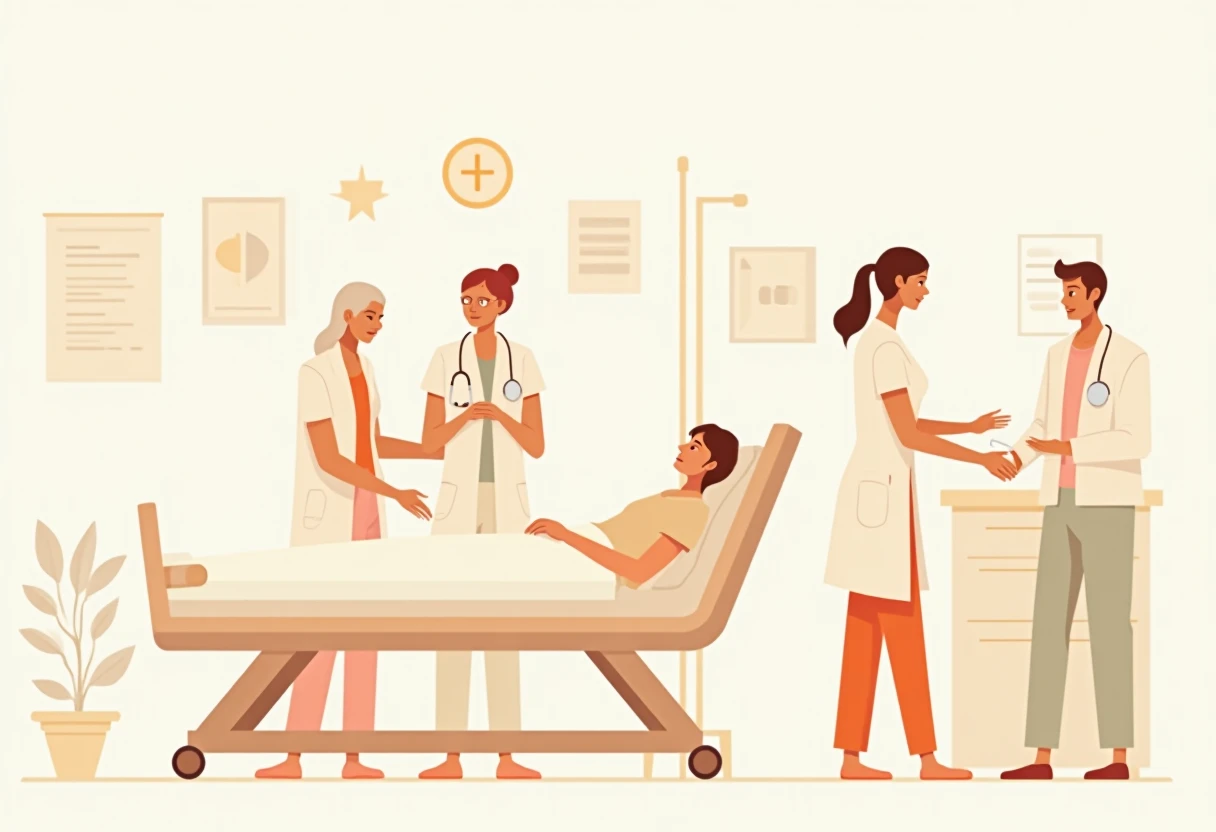 Nurse assisting patient