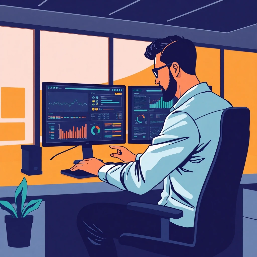 Senior IT specialist at work
