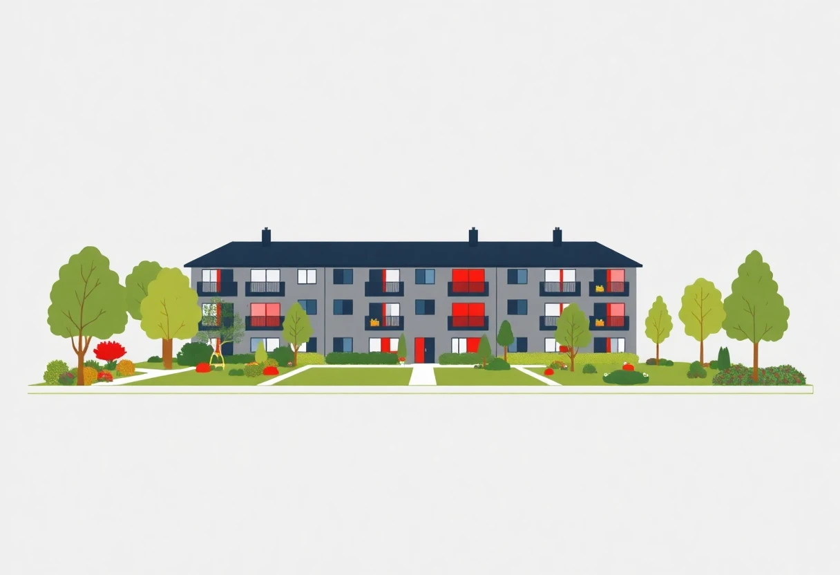 Suburban apartment setting