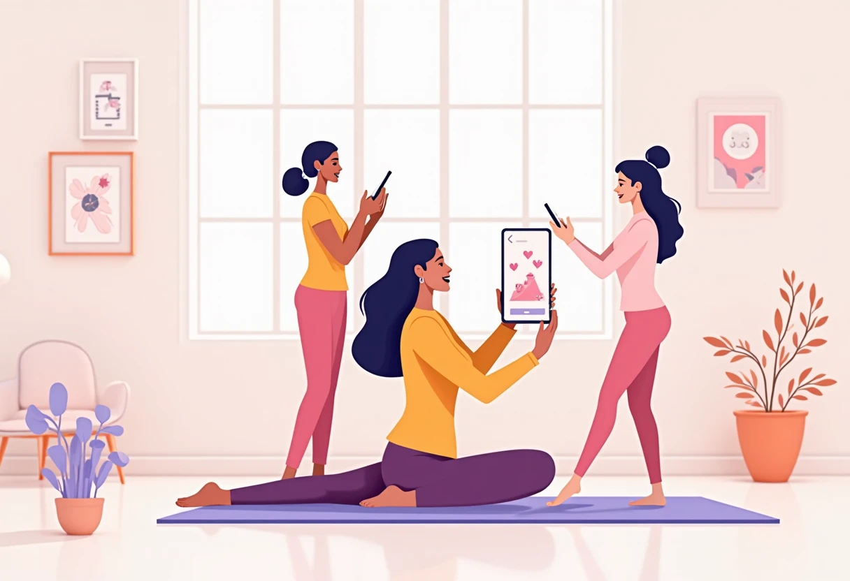 Yoga with a wellness app