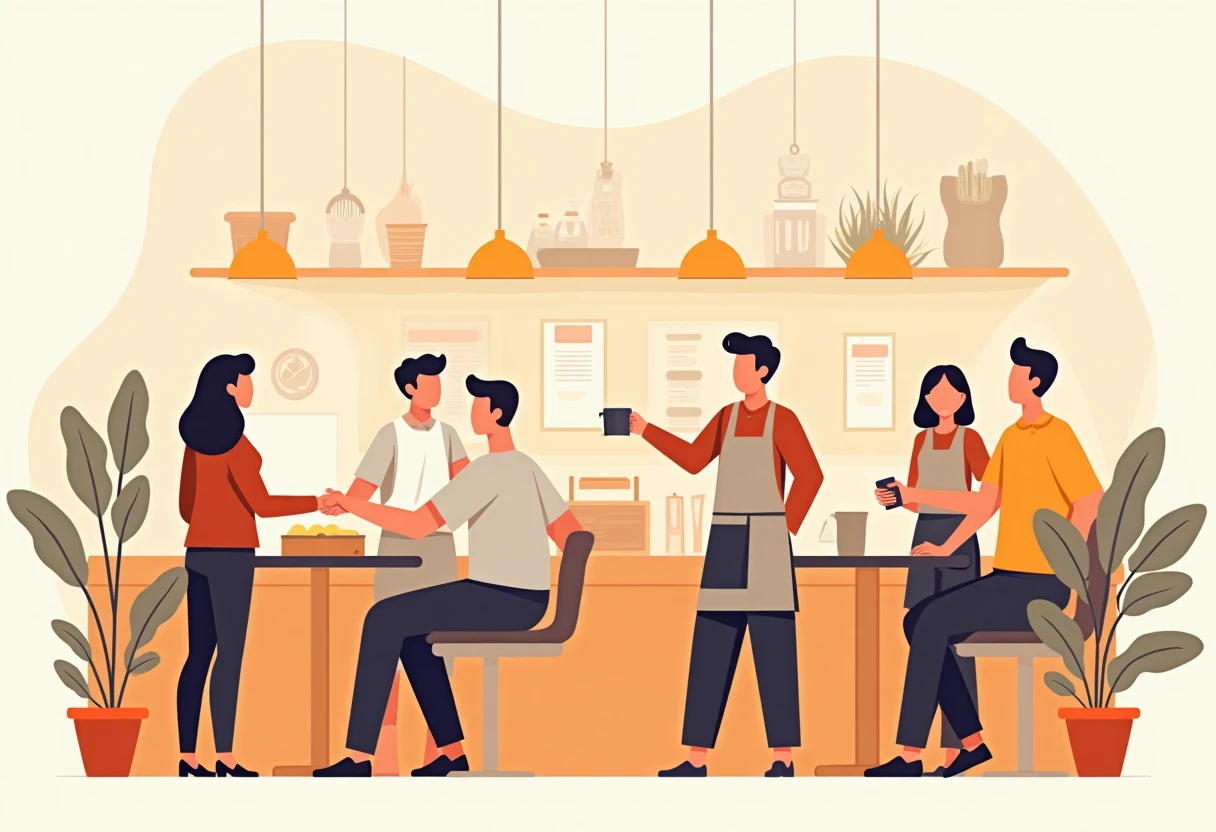Busy restaurant scene