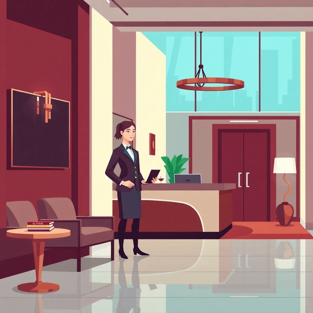 Hotel receptionist desk