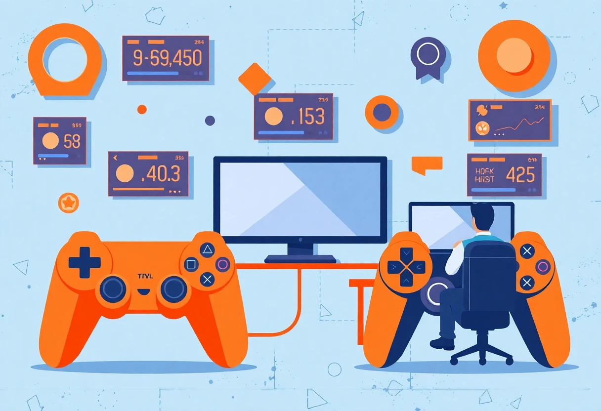 Mobile gaming moments illustration