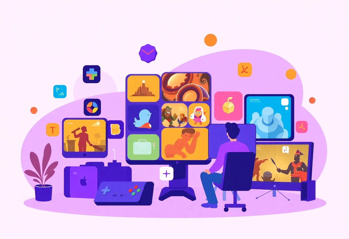 Abstract gaming scene