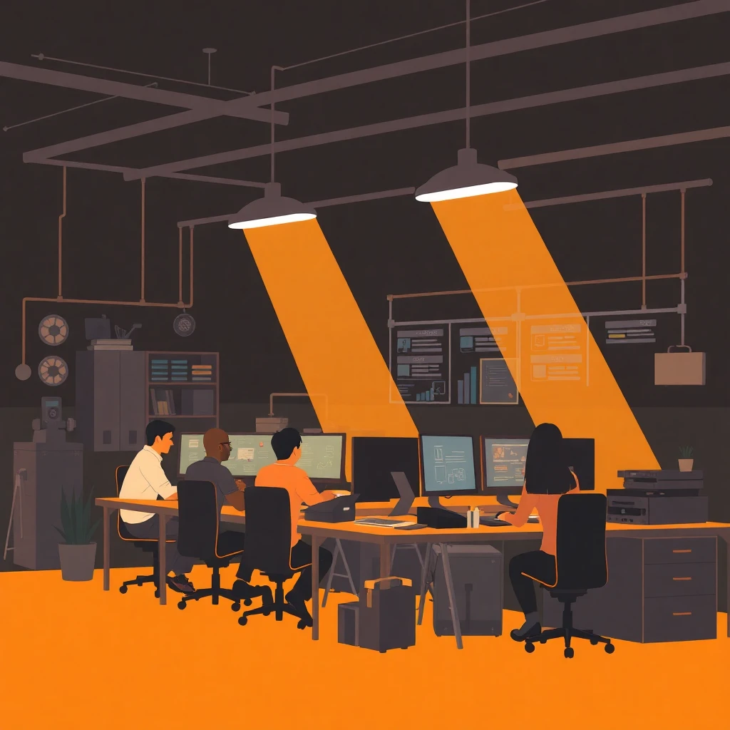 Busy tech office