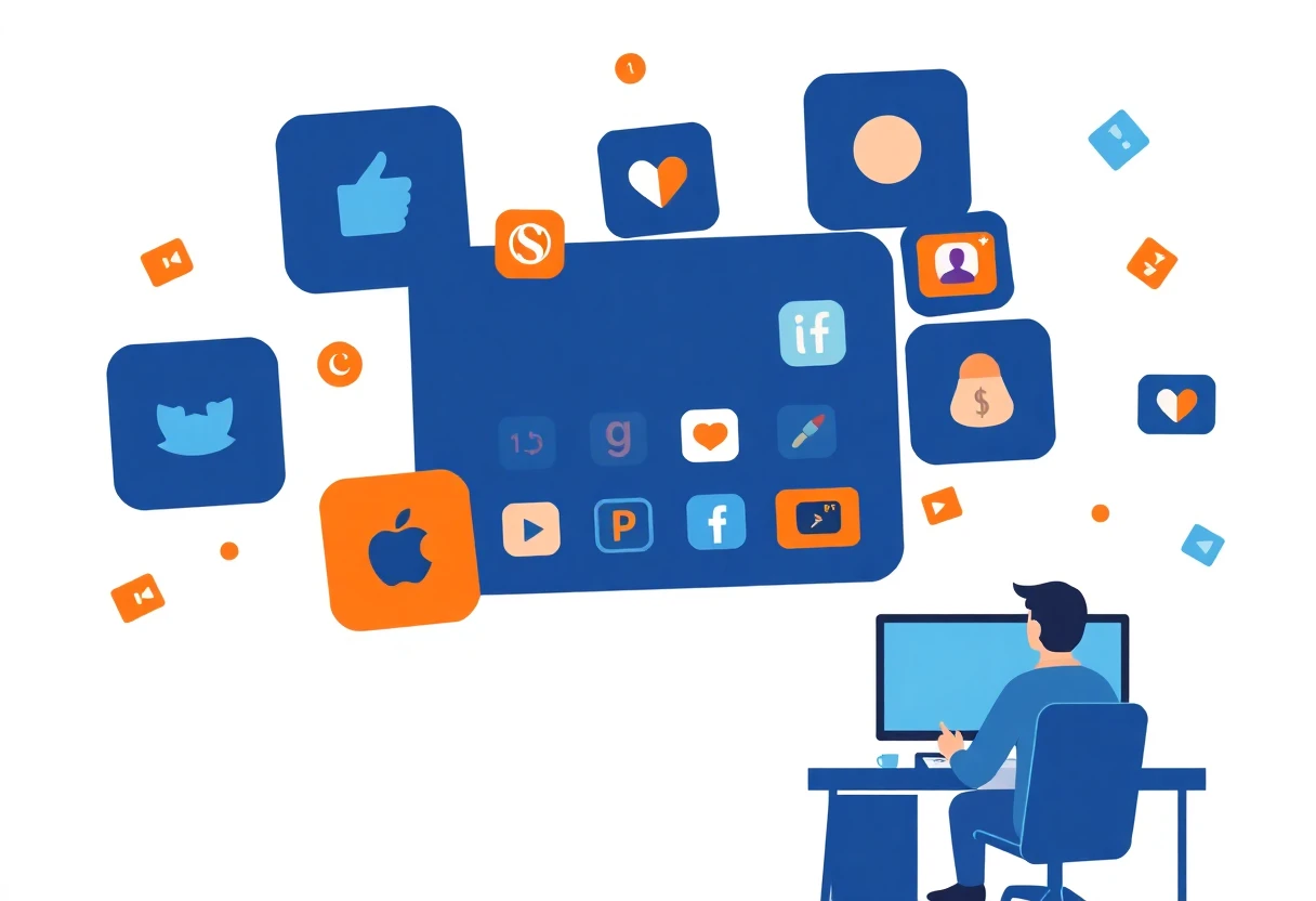 Abstract representation of video streaming apps