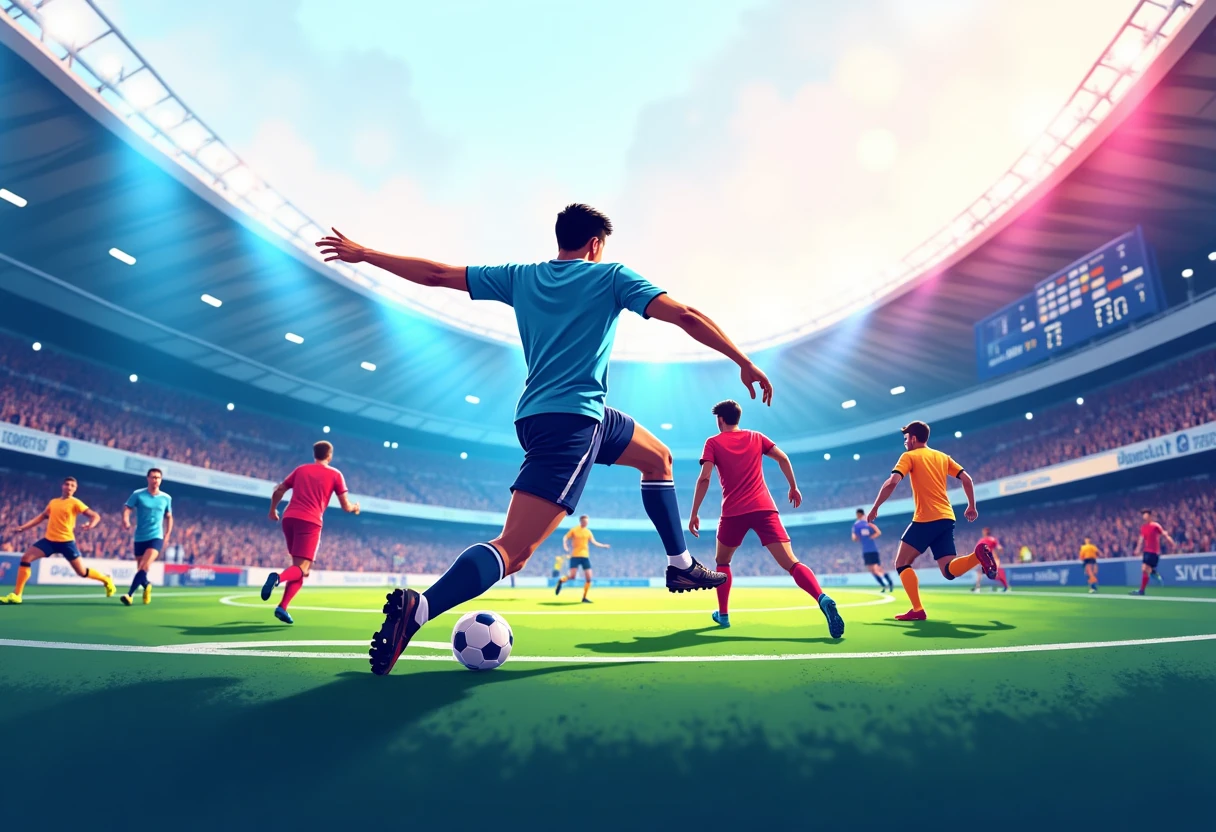 Exciting World Cup match in progress