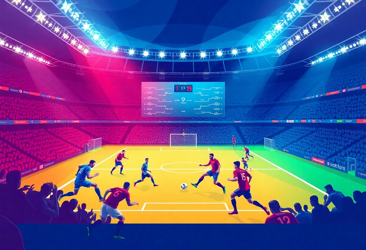 Intense football match illustration
